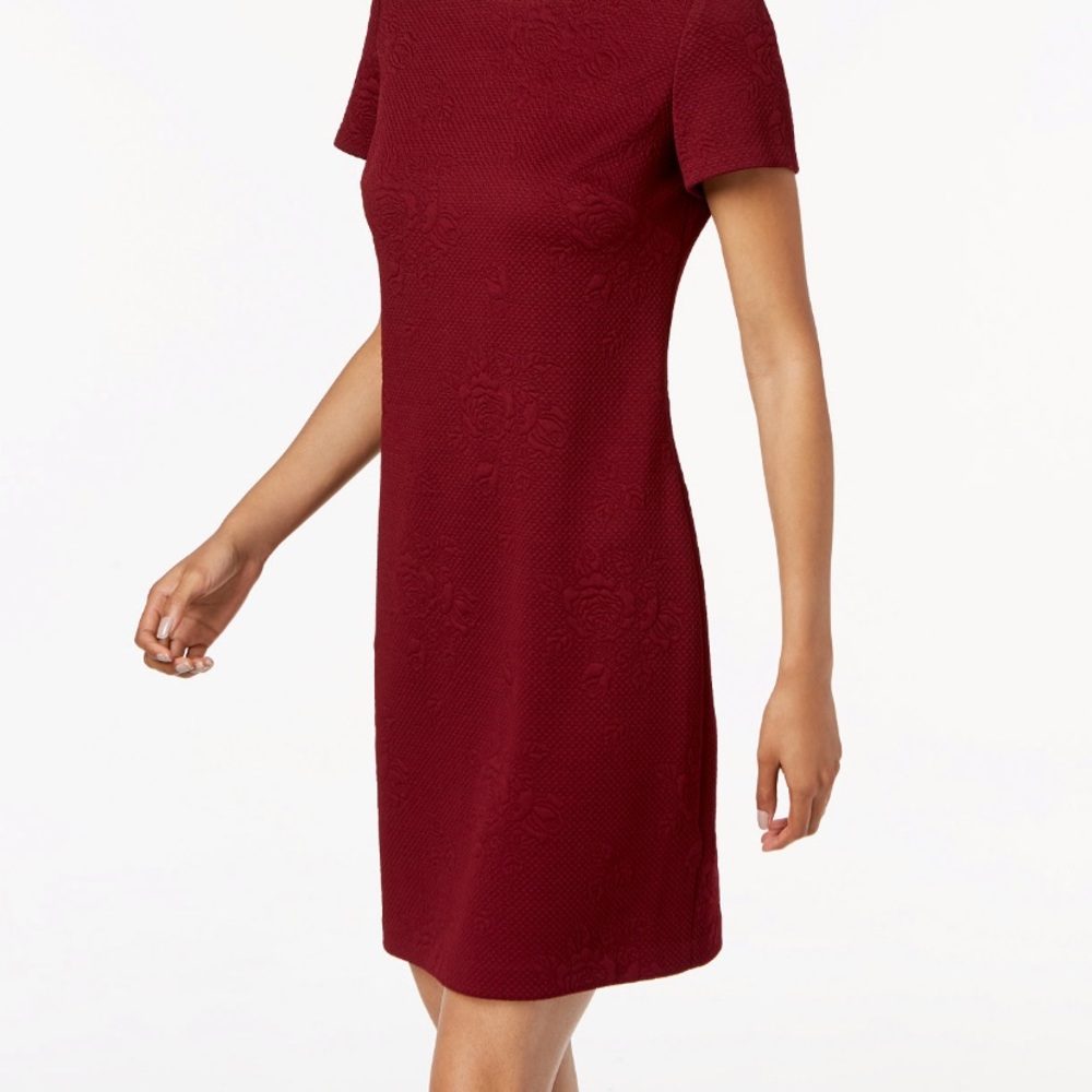 NWT Calvin Klein Embossed floral sheeth dress 8P - Picture 3 of 8